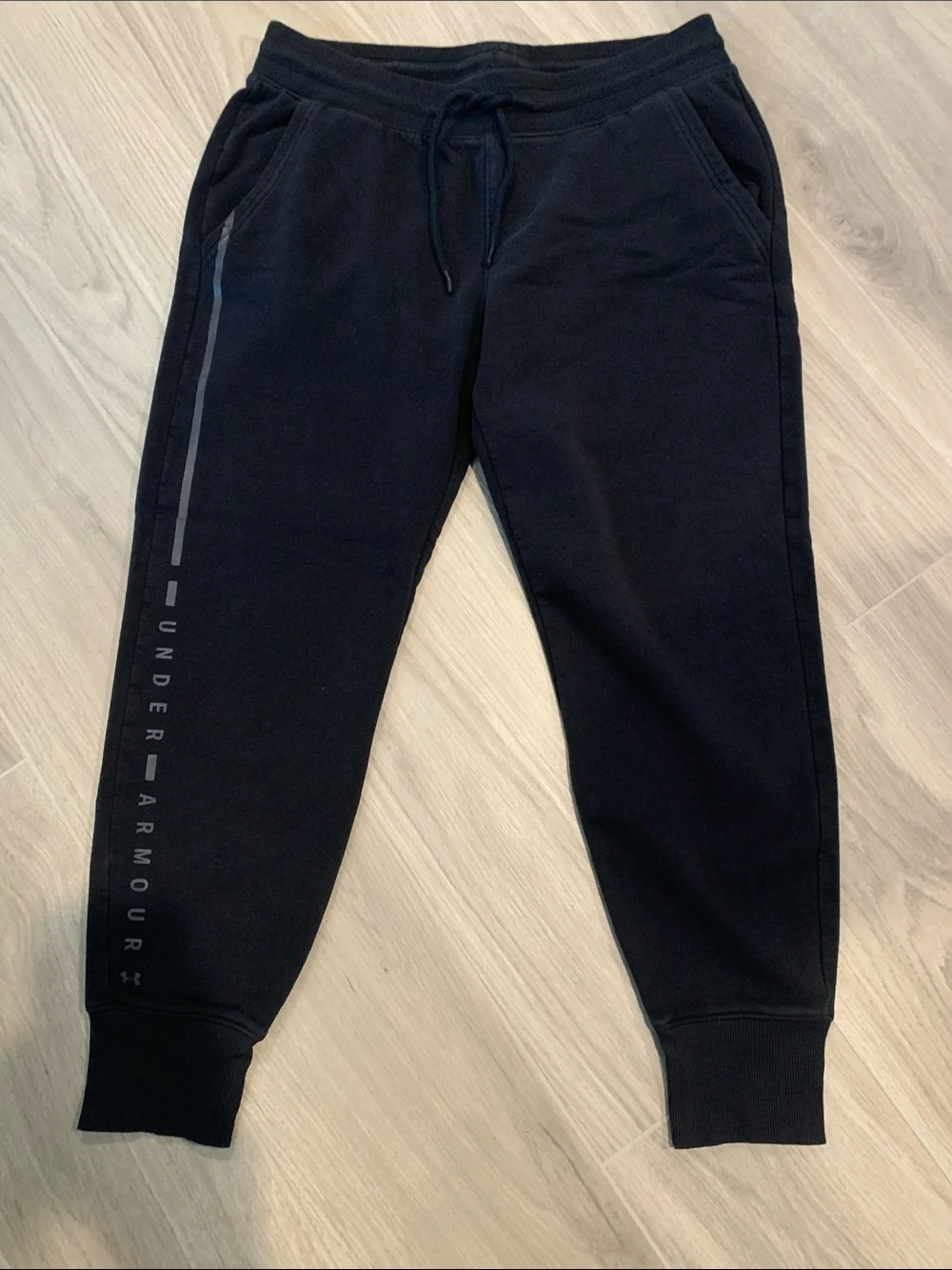 Under Armour Black Joggers with Vertical Logo Stripe